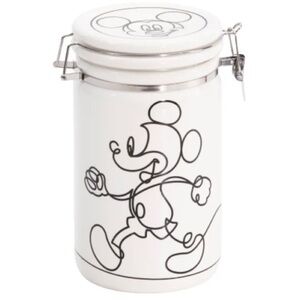 Disney Mickey Mouse 8” Linear Hinge Cookie Jar Canister Container Black …